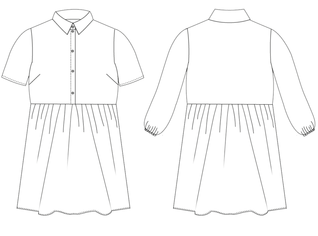 Lyra Dress Line Drawing